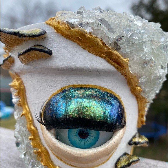 Handmade Flower Pot 👁️ 🌺 💎 HOST PICK 💎🤍one of a kind ✨✨✨ - Picture 8 of 8